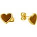 Herz Ohrstecker Gelbgold 333 8K braune Natur Tigerauge Edelsteine
