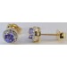 Tansanit Ohrstecker Gold 585 14K blaue Edelsteine Natur Diamanten