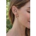 Rubin Creolen Gold 585 14K rote Edelsteine Natur Diamanten 0.03ct