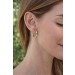 Smaragd Creolen Gold 585 14K grüne Edelsteine Natur Diamanten 0.03ct