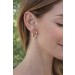Tansanit Creolen Gold 585 14K blaue Edelsteine Natur Diamanten 0.03ct