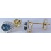 Brillant Ohrringe Gold 375 9K Natur London Bluetopase Lab Grown Diamanten