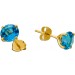 Blautopas Ohrstecker Gold 585 14K nat Swiss Bluetopase 4.68ct