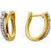 Ovale Creolen Gold 585 14K Natur Diamanten 0.20ct