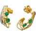 Smaragd Ohrringe Gold 585 14K nat. Smaragde nat. Diamanten 0.25ct