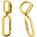 Zirkonia Paperclip Ohrhänger Gold 333 8K weiße Zirkonia Steine