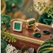 Malachit Ohrstecker Gold 333 8K Natur Malachit weiße Zirkonia