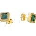 Malachit Ohrstecker Gold 333 8K Natur Malachit weiße Zirkonia