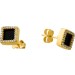 Onyx Ohrstecker Gold 333 8K schwarzer Onyx weiße Zirkonia Steine
