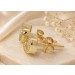 Perlmutt Ohrstecker Gold 333 8K Natur Perlmutt weiße Zirkonia Steine