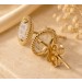 Quarz Ohrstecker Gold 585 14K weiße Natur Quarz Edelsteine 1.2ct