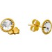 Quarz Ohrstecker Gold 585 14K weiße Natur Quarz Edelsteine 1.2ct