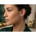 Malachit Ohrstecker Gold 333 8K nat Malachit weiße Zirkonia Steine