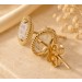 Quarz Ohrstecker Gold 585 14K weiße Natur Quarz Edelsteine 0.8ct