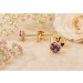 Amethyst Ohrringe Gold 585 14K lila nat. Amethyste 0.25ct