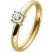 Solitärring Gelbgold 585 14 Karat Diamant 0.08ct W SI