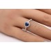 Saphir Ring Weißgold 585 14K Halo Diamanten blau