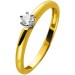 Solitär Ring Gelbgold 585 14 Karat Diamant 0.10ct W SI