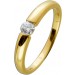 Ring Gelbgold 585 14 Karat Brillant 0,15ct W/SI Spannring Fassung Optik