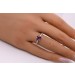Amethyst Ring Gelbgold 375 9K lila Edelstein weiße Zirkonia