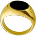 Ring Gelbgold 585 14 Karat poliert oval schwarz leuchtender Onyx Edelstein