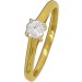 Solitär Ring Gelbgold 585 14 Karat 1 Diamant  0,10ct  W/SI 
