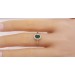 Ring Gelbgold 585 14 Karat 16 Diamanten Brillantschliff  Total 0,10ct W/SI 1 grüner Smaragd Edelstein 0,45ct Damenring