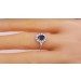 Ring Weißgold 585 14 Karat 10 Diamanten Brillantschliff 0,14ct W/SI 1 blau leuchtender Saphir Edelstein 1ct Damenschmuck