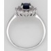 Ring Weißgold 585 14 Karat 10 Diamanten Brillantschliff 0,14ct W/SI 1 blau leuchtender Saphir Edelstein 1ct Damenschmuck
