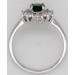 Ring Weißgold 585 10 Diamanten 0,14ct W/SI 1 Smaragd 0,80ct