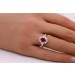 Rubin Ring Weißgold 585 14K Diamanten 0.14ct roter Edelstein 0.90ct