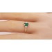 Designer Ring Gelbgold 585 14 Karat 12 Diamanten Total 0,05ct W/SI 1 grün leuchtender Smaragd Edelstein