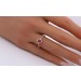Rubinring Gelbgold 585 roter Edelstein 0.5ct Diamanten 0.11ct. 