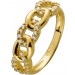 Ring Ketten Design Gelbgold 9 Karat weißen Zirkonia Diamantlook