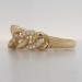 Ring Ketten Design Gelbgold 9 Karat 50 weißen Zirkonia Diamantlook