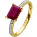 Ring Gelbgold 585 1Rubin 1,69ct 20 Diamanten 0,06ct W/SI