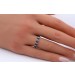 Saphir Ring Weißgold 585 14K blaue Edelsteine Brillanten 0.09ct W SI