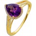Edelsteinring Gelbgold 585 1 Amethyst 58 Diamanten 