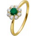 Edelsteinring Gelbgold 585 1 Smaragd 8 Diamanten