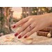 Rubinring Gelbgold 585 14K roter Edelstein Diamanten 0.16ct