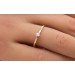 Vorsteckring Gelbgold 585 14K Solitär Diamant 0.08ct W SI