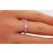 Ring Weißgold 585 Solitär Diamant 0.04ct  W SI 16 pinke Rubine 0.18ct