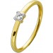 Verlobungsring Gelbgold 585 14K Solitär Diamant 0.16ct W SI 