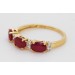 Rubinring Gelbgold 585 14K rote Edelsteine 1.42ct Diamanten 0.10ct 