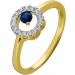 Happy Lady Ring Gelbgold 585 blauer Saphir 0.18ct Diamonds 0.15ct. TW VSI