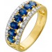 Saphir Ring Gelbgold 585 14K blaue Edelsteine Brillanten 0.25ct.  