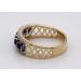 Saphir Ring Gelbgold 585 14K blaue Edelsteine Brillanten 0.25ct.  