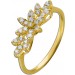 Blütenring Gelbgold 585 14 Karat 25 Brillanten 0.33ct TW VSI