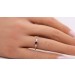 Amethyst Ring Gelbgold 585 14K lila Edelstein 0.22ct Diamanten 0.04ct