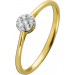 Brillantring Gelbgold Weißgold 585 14K Diamanten 0.13ct TW VSI 